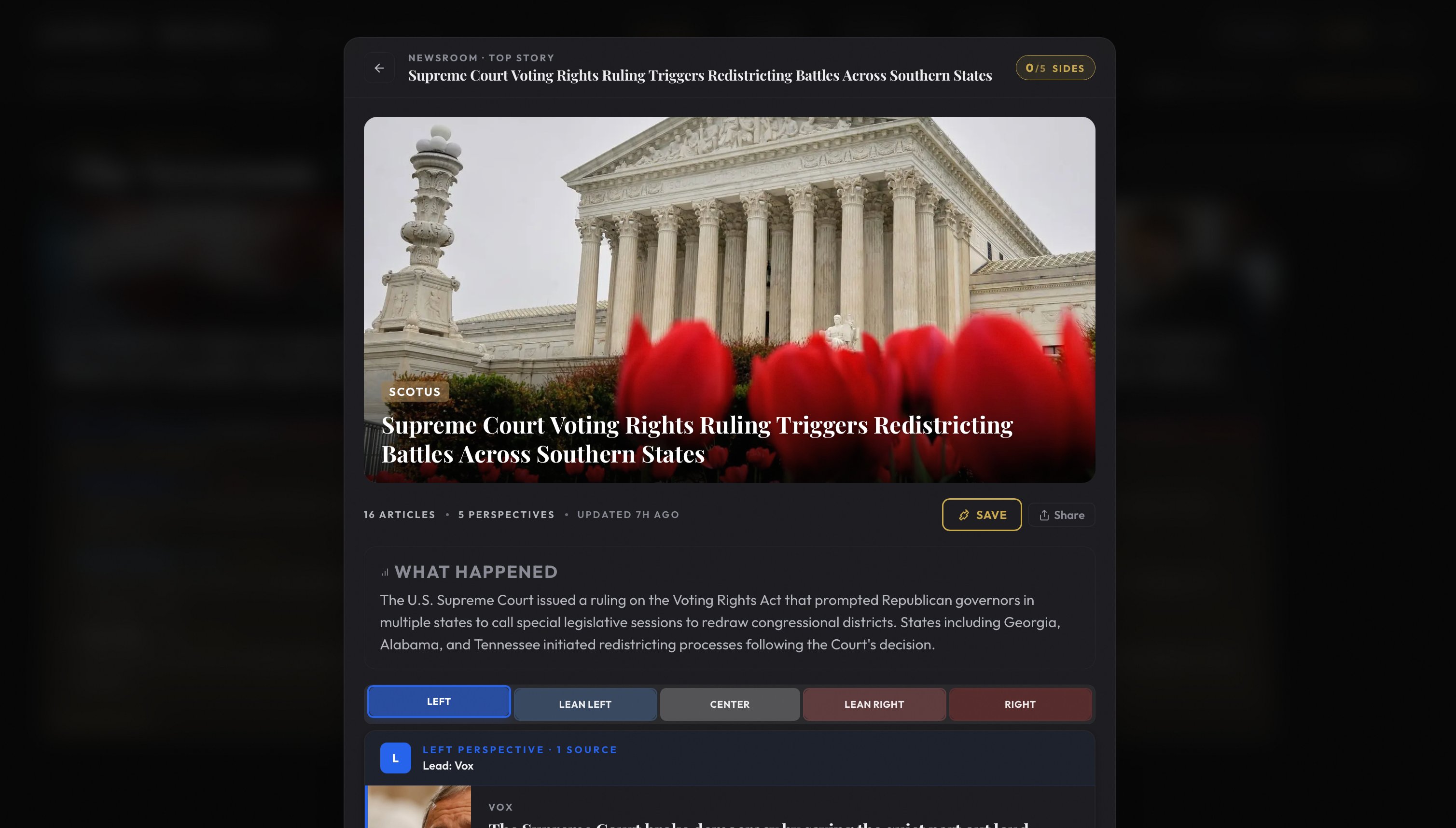 Cluster journey showing multiple news perspectives